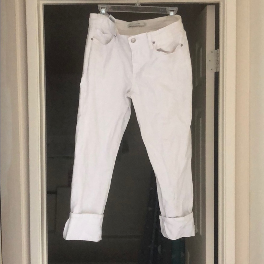 Joe’s Jeans cuffed skinny white jeans